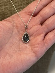 ONE OF A KIND OOAK ARTISAN PRETTY STERLING SILVER LABRADORITE STONE NECKLACE 18”