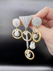 Vintage Lucite, Mixed Metal 1960s Modernist Brooch