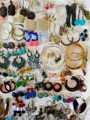 Huge 251 pairs Earrings Pierced Mixed Stud Dangle Chandelier Hoop