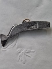 Vintage Pewter 1976 General Sperm Whale Pendant Souvenir