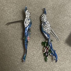 CORO Duette Brooch: Blue Calopsitta / Birds of Paradise