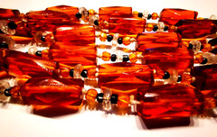 VINTAGE CZECH GLASS HUGE BEAD 56 IN LONG NECKLACE