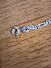 Vtg 925 Italy Sterling Silver 2.5mm Figaro Child Children’s ID Band 6″ Bracelet