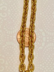 FT Paris High End Chunky Matte Gold Tone RARE Vtg Castle Pendant Necklace 32” 💛