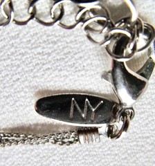 NY & Co Fashion 3 Strand Black/Gray /White & Silver Tone Necklace #9-8