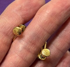 JMS Signed 1/20 12 KT Gold Filled Screw Back Earrings Crosses Open Circles Vtg