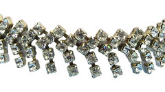 Vintage Prong Set Rhinestones Bracelet Featuring Rhinestone Drop Dangle
