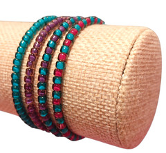 4pc Seed Bead Multi Colorful Boho Festival Work Wear Everyday Bracelets