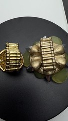 2 Vtg Stretch Rings Purple Rhinestone Dome & Yellow Flower Statement Cocktail Lo