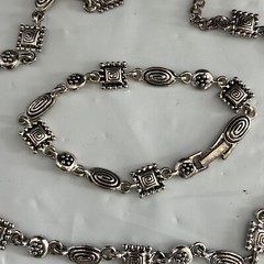 Napier Necklace and Bracelet Set Silver Contemporary Design And Shapes 2 Pieces