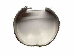 Antique Silver Plated 3-D Art Nouveau Hinged Cuff Bracelet Hallmarked