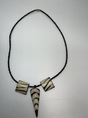 Vintage Tribal Style Horn & Bone Pendant Bead Necklaces – Set of 2 – 18.5”/19”