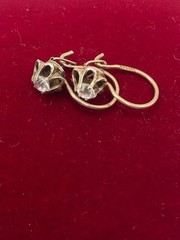 Vintage Rhombus Sterling Silver 925 Earring Gilt