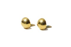 Dior Womens Brushed Gold Domed Round Textured Clip-on Earrings