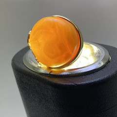 Amber Ring Handmade Natural Baltic Jewelry Handcrafted Piece Statement for Women