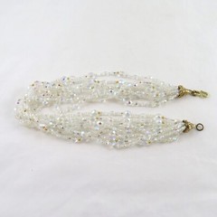 Vintage Kenneth Lane Necklace Crystal Bead Multi Strand Torsade 18″