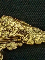 Vintage Signed Cherub Angel Brooch Pink Crystal Heart Dangle Gold Tone Pin 2.5″