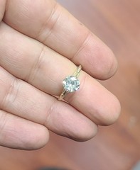 14k Yellow Gold Vintage Engagement Ring 1.45ct.Lab-Grown Old Euro Diamond