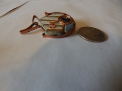 VTG 1970S? MOD MID CENTURY FISH PIN BROOCH STUDIO PIECE COPPER