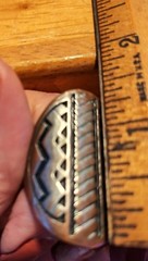 ***SHIPS FREE *** 1980’s Chunky Metal Aztec Chevron style size 8 Ring.