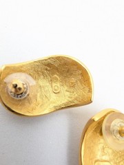Anne Klein Collar Necklace & Earrings Satin Brushed Gold Tone Chunky Runway Read