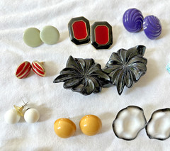 Vintage Colorful Pierced Earrings Lot Of Over 30 Pairs! Retro 70s & 80s Unique!