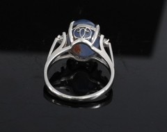 9.14ct GIA Ceylon No Heat Star Sapphire & 0.02ct Diamond Platinum Ring, Size 5.5