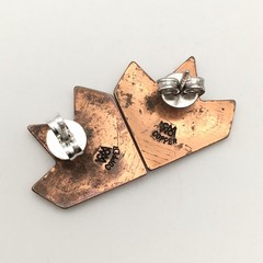 Vintage WHEELER MFG Copper Southwestern Arrow Stud Post Earrings 2.2g #85