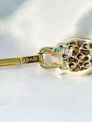 Stunning Vintage BSK Gold tone leaf and Aurora Borealis cluster stone bracelet