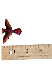 Vintage Enamel Thunderbird Brooch Copper Tone Southwest Native Style Bird Pin