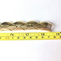 Vtg Segmented Snake Link Necklace 80s 90s Wide GoldTone Light 18″ Retro Choker