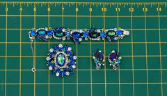 JULIANA D&E Parure Blue Heliotrope Olivine Accents Reference #1199 & 5474