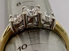 18k Yellow & White Gold Diamond Ring, Natural Earth Diamonds, Vintage, Estate