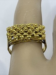 BEAUTIFUL Ring Solid 15K Yellow Gol$ Filigree VINTAGE HANDMADE 4.3gr. Size 6.75