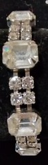CLEARANCE Vintage Weiss Clear Rhinestone Bracelet Fold Over Clasp. #389