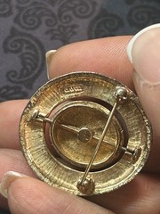 Vintage 1970s Avon Spinner Brooch Gold Tone Rotating Starburst Rhinestone Signed