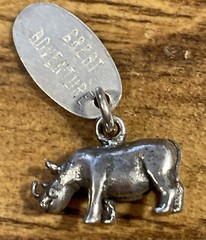 Silvertone Great Adventure Theme Park Rhinoceros Charm