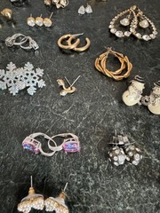 Lot of 70+ Pairs Vintage To Modern Earrings Pierced Clip-On Stud Loop