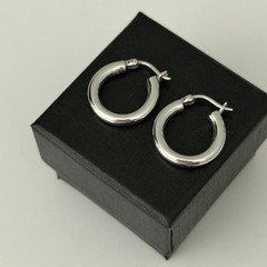 925 Sterling Silver Shiny Huggie Hoop Earrings