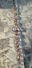 Antique Victorian Baby Pink Paste Bracelet Mixed Metals 7 Inches