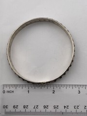 Estate NAJO Australia Sterling Silver Bangle Bracelet Raised Dot Pea Pod Design