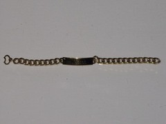 Vintage Speidel USA Personalized ID Bracelet Gold Tone Diamond Accent Mens