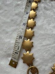 Vintage Anne Klein Matte Gold Star Link Choker Necklace Toggle Celestial 80s 90s