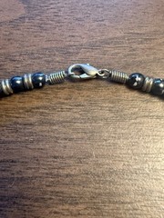Vintage 90s Hot Topic Beaded Choker Necklace Hematite Silver Goth Grunge 1998