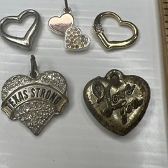 H7 Lot Rose Gold Silver Crystals Texas I Love You Hearts Retro Pendants