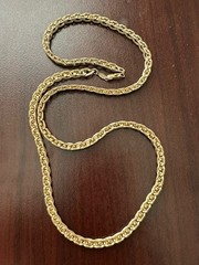 Vintage Bold Chunky 14KGP 23″ Chain Necklace. Foldable Links. From Flat to 4mm.