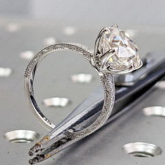 2.50Ctw Round Cut Moissanite Vintage Style Engagement Ring 14K White Gold Plated