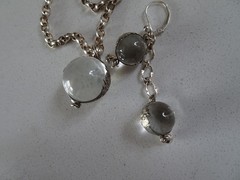 Vintage Sterling Large Pools of Light Crystal Necklace