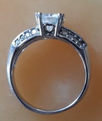 Wedding Ring Sz 10 NICE CZs Faux Diamonds Sterling Silver Engagement Vacation
