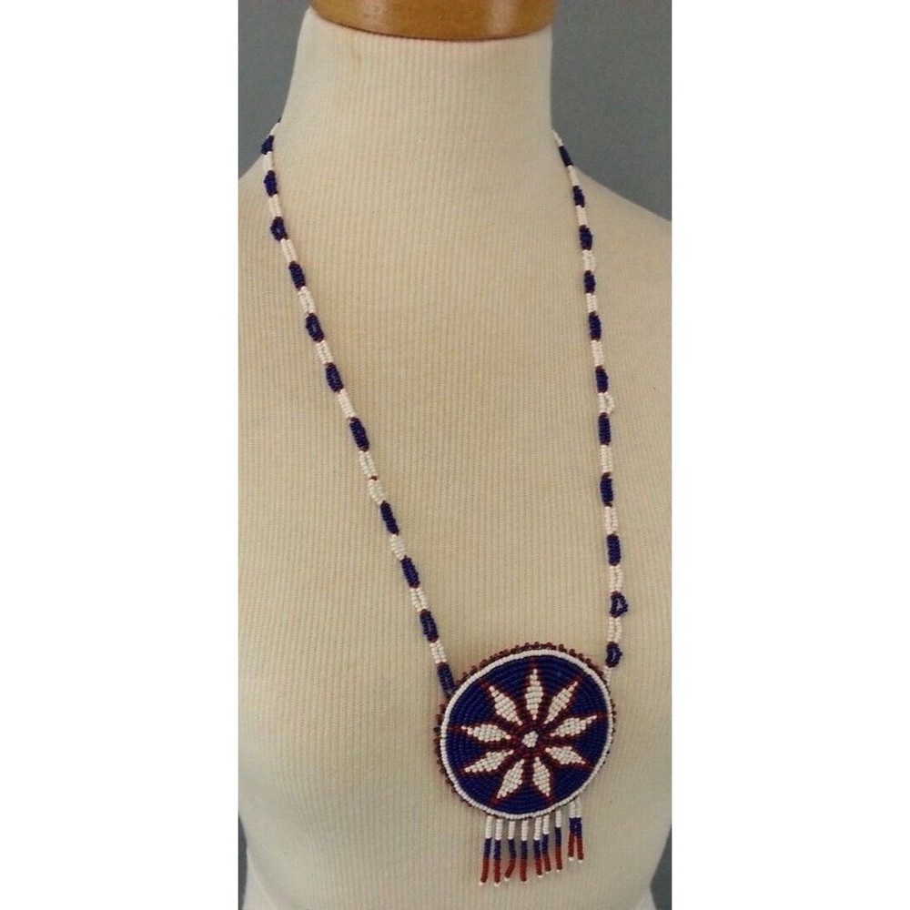Vintage 1970s 1980s Tourist Souvenir Southwestern Beaded Necklace